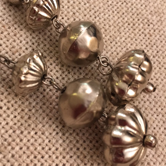 Long Boho Chic 4 Bead Drop Earrings Silvertone - Picture 8 of 8